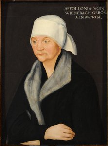 Porträt von Apollonia von Wiedebach, von Lucas Cranach dem Älteren (1472-1553). Öl auf Holz, ca. 1524. Maße: 38,7 x 28,7 cm. Staatliche Kunstsammlungen Dresden von Lucas the Elder Cranach
