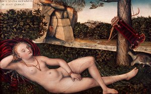 Liegende Diana, von Lucas Cranach der Ältere (1472-1553) von Lucas the Elder Cranach