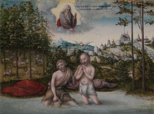 Die Taufe Christi von Lucas the Elder Cranach