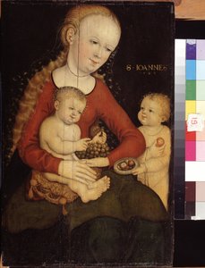 Die Jungfrau mit dem Kind und dem jungen Johannes dem Täufer von Lucas the Elder Cranach