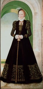 Porträt von Anna von Dänemark, Ehefrau des Kurfürsten August von Sachsen von Lucas the Younger Cranach