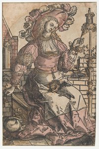 Spinnende Frau von Lucas van Leyden (attributed to)