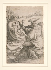 Ein Edelmann und eine Dame in einer Landschaft von Lucas van Leyden