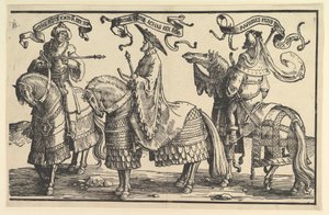 Ahas, Hiskia, Manasse, aus Die zwölf Könige Israels von Lucas van Leyden