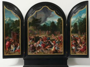 Anbetung des Goldenen Kalbes von Lucas van Leyden