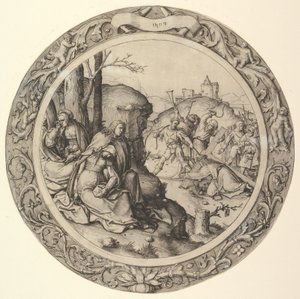 Christus trägt das Kreuz, aus der Zirkularen Passion von Lucas van Leyden