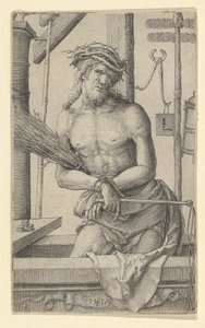 Christus als Schmerzensmann mit den Leidenswerkzeugen von Lucas van Leyden
