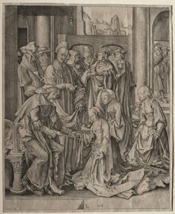 Esther vor Ahasverus von Lucas van Leyden