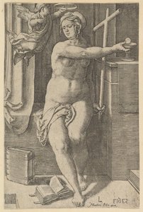 Glaube, aus der Serie Die Sieben Tugenden, 1530 von Lucas van Leyden
