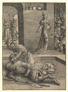 Jael tötet Sisera, ohne Zierrahmen, 1517 von Lucas van Leyden