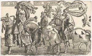 Josua, David, Judas Makkabäus von Lucas van Leyden