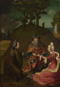Lots Töchter geben ihrem Vater Wein zu trinken, 1508-1512 von Lucas van, Leyden