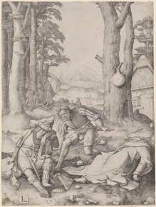 Mohammed und der Mönch Sergius von Lucas van Leyden