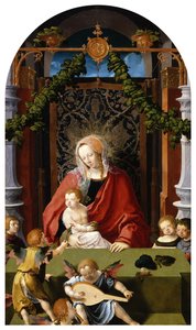Maria mit dem Kind und Engeln von Lucas van Leyden
