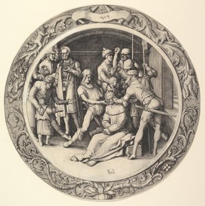 Die Verspottung Christi, aus der Kreisförmigen Passion, 1509 von Lucas van Leyden