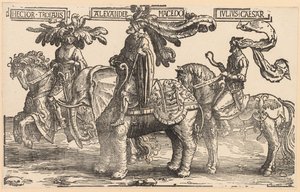 Die neun Helden: Hector von Troja, Alexander von Makedonien, Julius Caesar von Lucas van Leyden