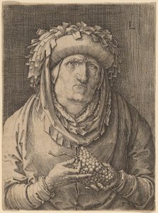 Die alte Frau mit Trauben