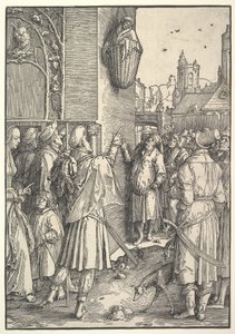 Der Dichter Virgil in einem Korb von Lucas van Leyden