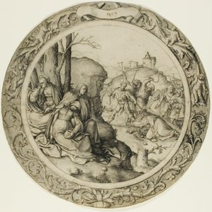 Die Runde Passion: Christus trägt das Kreuz von Lucas van Leyden