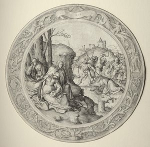 Die Runde Passion: Christus trägt das Kreuz von Lucas van Leyden