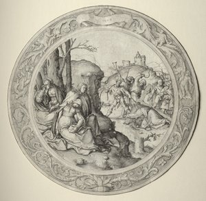 Die Runde Passion: Christus trägt das Kreuz von Lucas van Leyden