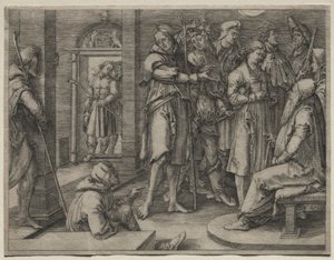 Die Geschichte von Joseph: Joseph deutet seinen Traum für Jakob von Lucas van Leyden