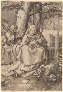 Die Jungfrau und das Kind mit zwei Engeln von Lucas van Leyden