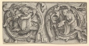 Triton und Sirene in Ranken, ca. 1510