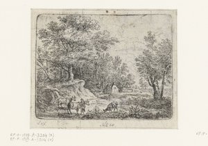 Landschaft mit drei Kühen und einer Frau von Lucas van Uden