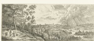 Landschaft mit Regenschauer