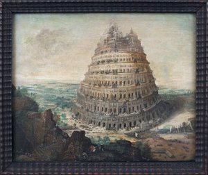 Turm von Babel. Gemälde von Lucas Van Valkenborch (ca. 1535-1597) von Lucas van Valckenborch
