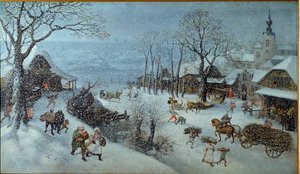 Winter. Ein Dorf im Schnee