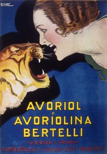 Zahnpasta Avoriol und Avoriolina Bertelli (Werbung 1920er - 1930er). Illustration von Lucien Achille Mauzan (1883 - 1952).