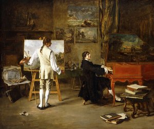 Pergolese im Studio von Joseph Vernet, 1880 von Lucien Alphonse Gros