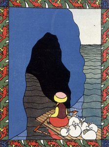 Sindbad der Seefahrer auf seinem Floß - in 