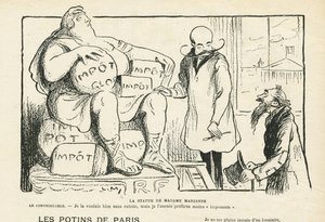 Illustration in Le Rire, 29/02/08 - Die Statue von Madame Marianne (Stich)