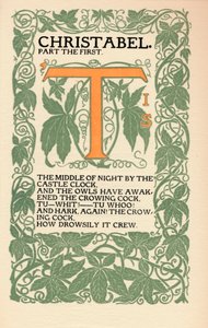 Eragny Press: Eröffnungsseite von Coleridges Christabel, 1895-1914 von Lucien Pissaro
