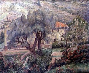 Orovida Landschaft, der Kirschbaum von Lucien Pissarro