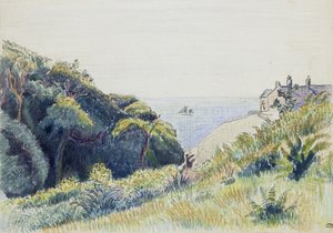 Das Küstenwächterhaus, Ecclesbourne, 1918 von Lucien Pissarro