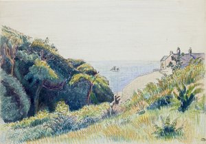 Das Haus des Küstenwächters, Ecclesbourne, 1918 von Lucien Pissarro