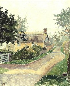 Das Cottage im Nebel, Fishpond von Lucien Pissarro