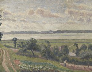 Blick über die Mündung, Harfleur, 1903 von Lucien Pissarro