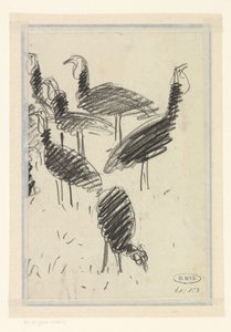Sechs Vögel von Lucien Pissarro