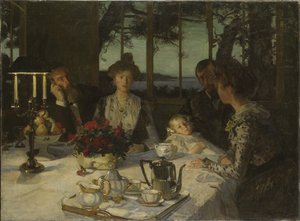 Gespräch in der Dämmerung, von Lucien Simon von Lucien Simon