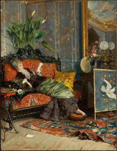 Junge Frau liest, 1875