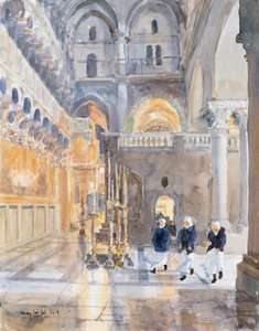 Novizen in der Kirche des Heiligen Grabes, Jerusalem