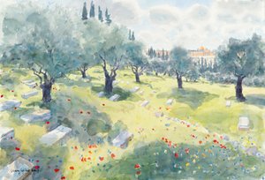 Der Olivenhain (Tempelberg vom Kidrontal, Jerusalem) von Lucy Willis