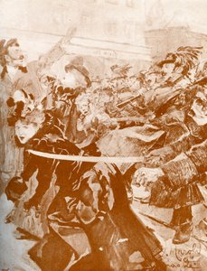 Demonstration (Prag 1897) - Tschechische Karikatur von Ludek or Ludwig (after) Marold