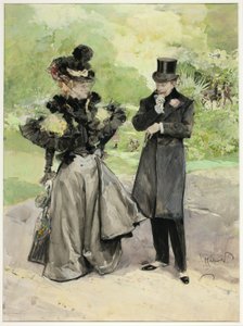Ein Mann und eine Frau in einem Park