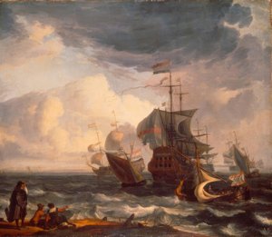 Holländische Kriegsschiffe von Ludolf Backhuysen